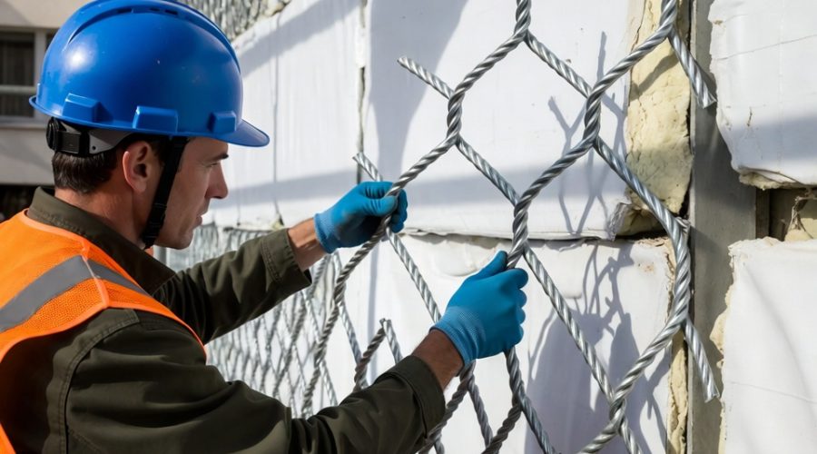 Применение оцинкованной крученой сетки с ячейкой 25x25 мм при монтаже теплоизоляции